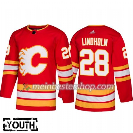 Calgary Flames Elias Lindholm 28 Adidas 2018-2019 Alternate Trikot Authentic - Kinder